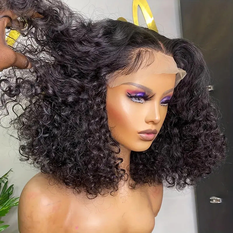 Deep Water Wave Bob Wig — 100% Human Hair | Lace Front | Natural Black
