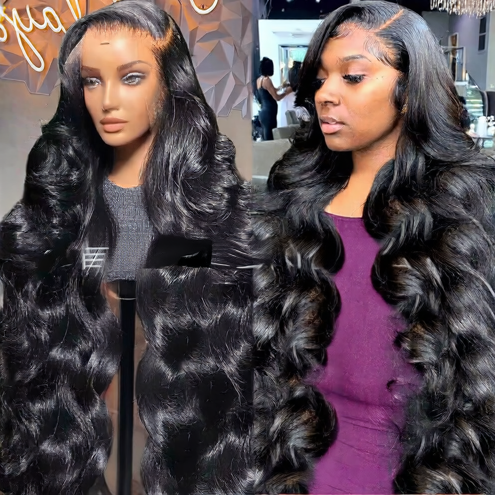 Body Wave Human Hair Wig — Natural Black | 4x4, 13x4 & 13x6 Lace | 12"–32"