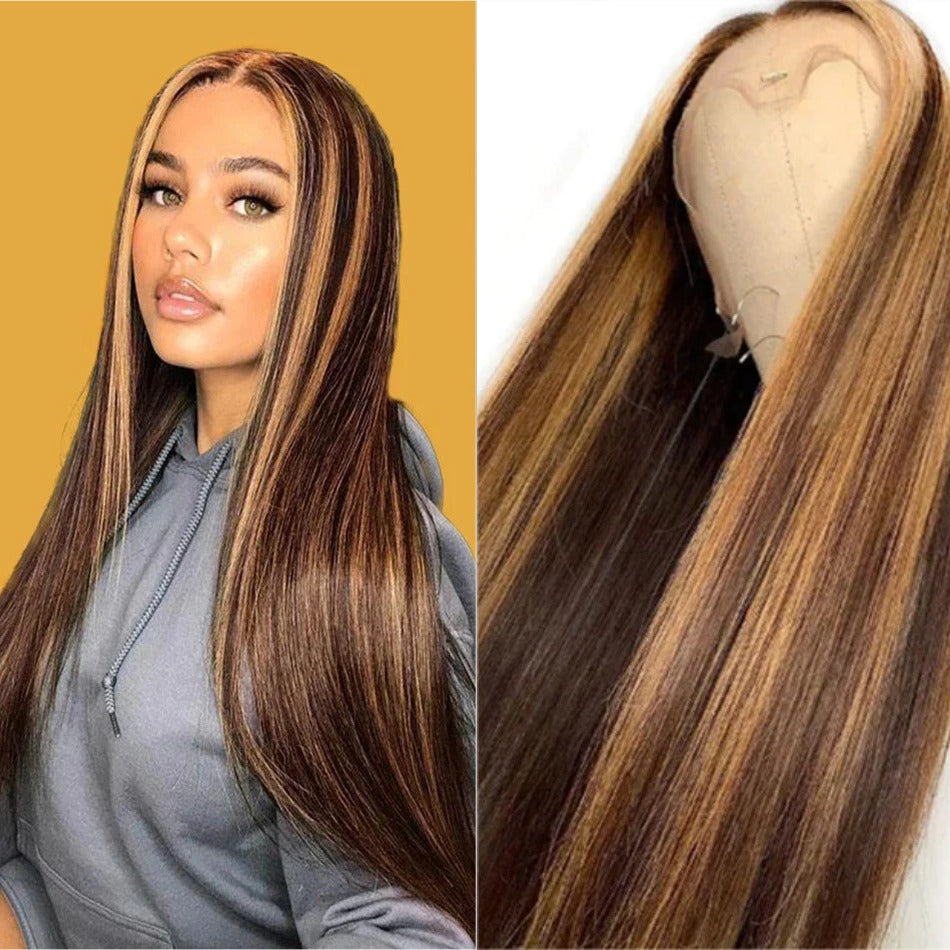 Highlight P4/27 Straight Lace Front Wig — 13x4 | 150% Density | 14"–30"