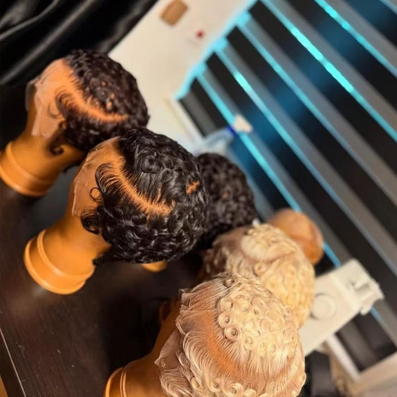 Short Curly Human Hair Wig | Pixie Afro Curl | 100% Human Hair