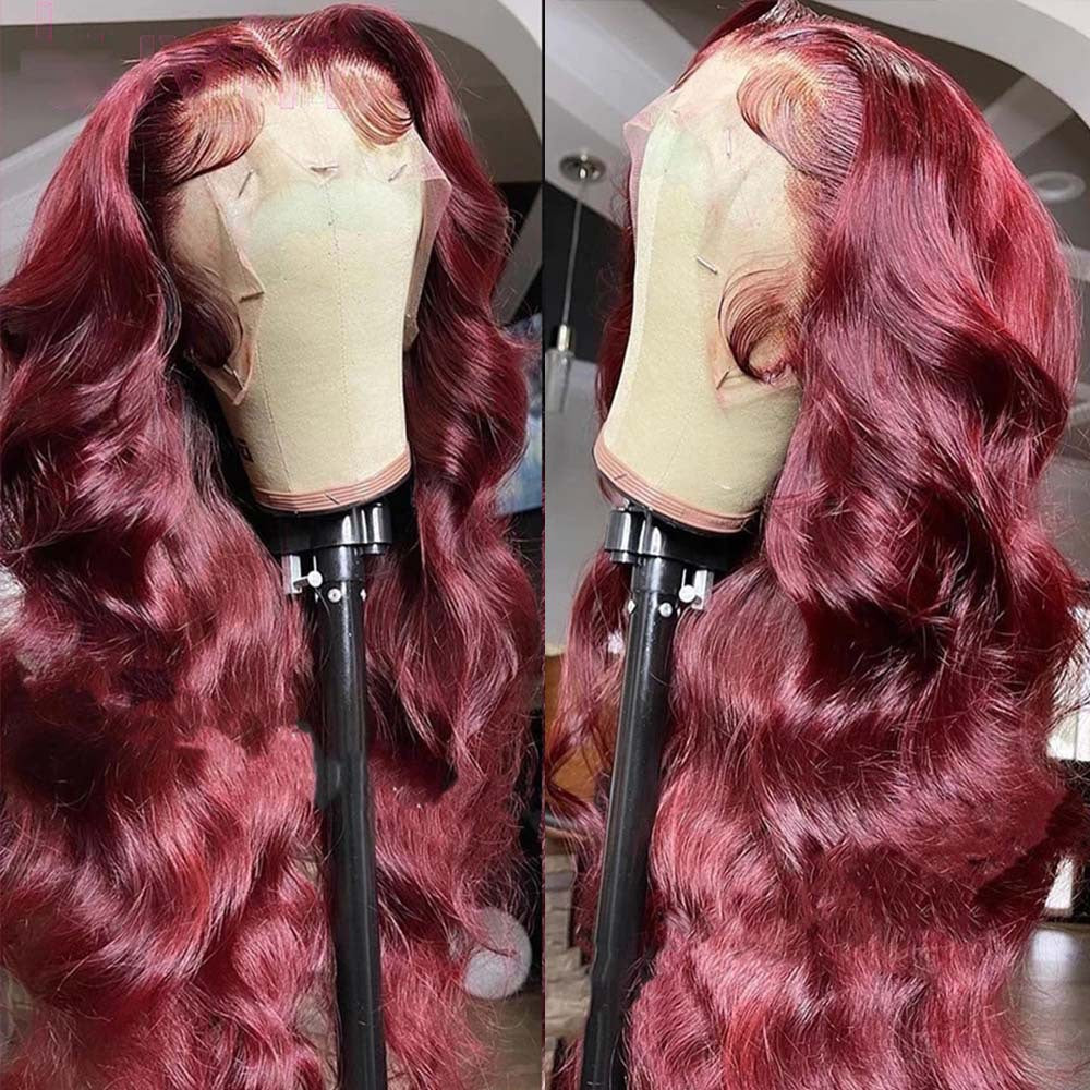 Body Wave Lace Front Human Hair Wig — 99J Burgundy | 13x4 | 12"–30"