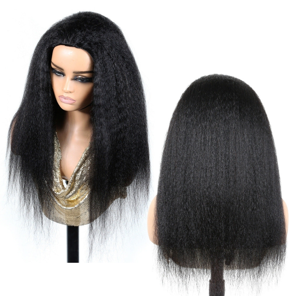 Human Hair Half Wig — Straight Fringe | 180%–250% Density | 10"–34"