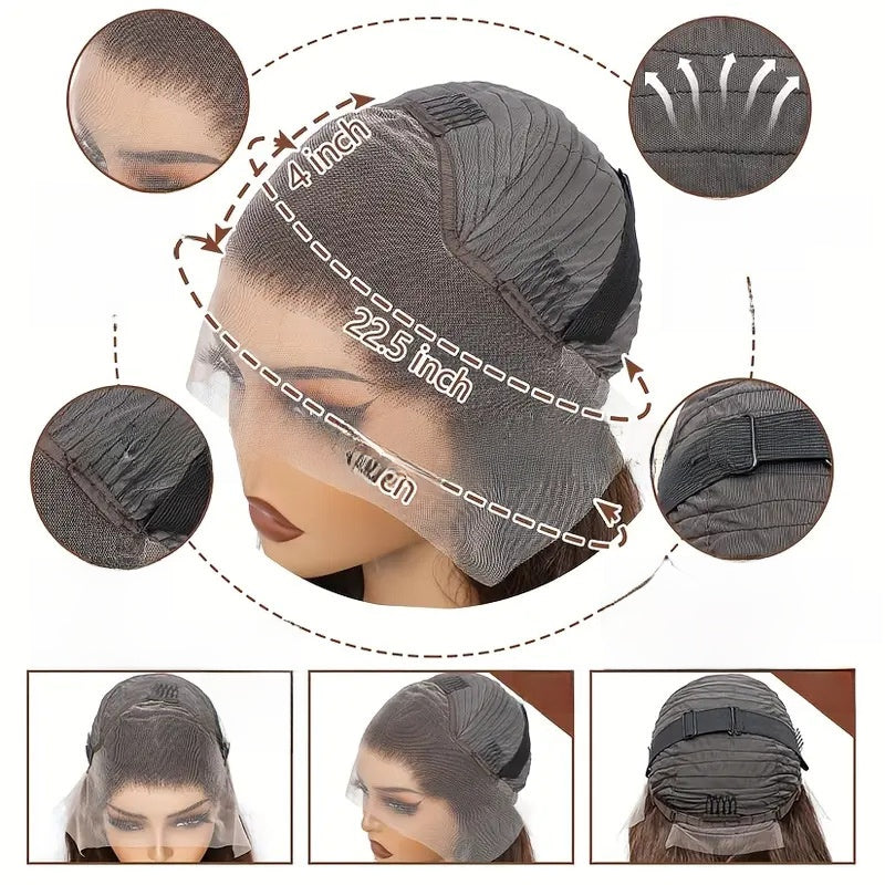 Straight Human Hair Lace Front Wig — #4 Brown | 13x4 | 20"–38"