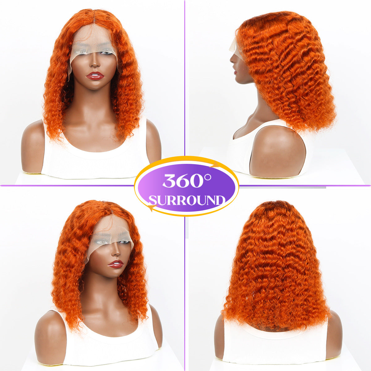 Loose Wave Bob Wig — T-Part Lace | #350 Copper | 8"–16"