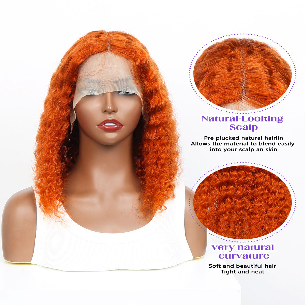 Loose Wave Bob Wig — T-Part Lace | #350 Copper | 8"–16"