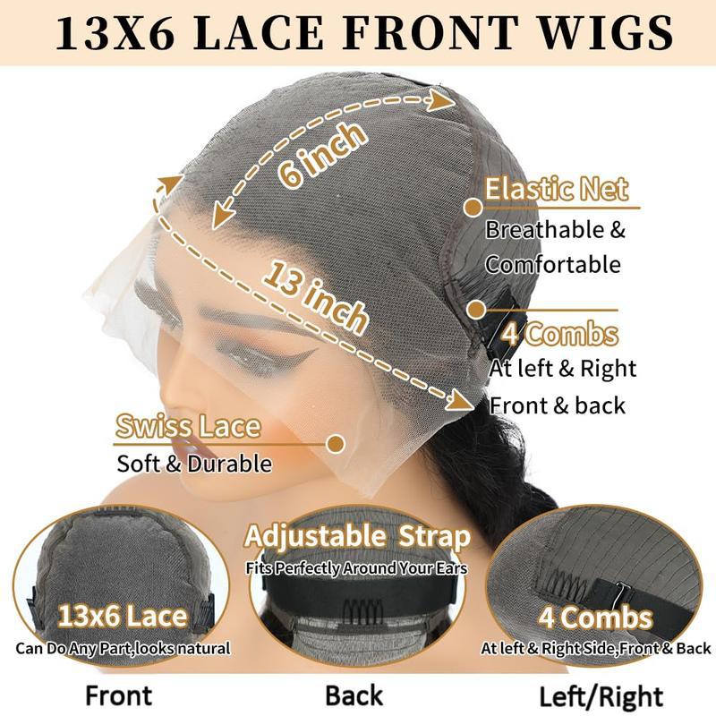 Body Wave Lace Front Wig — Brazilian Virgin Hair | 13x4 & 13x6 | 200% Density | 10"–34"