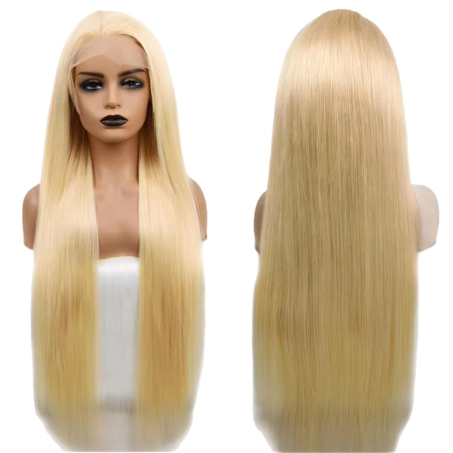 613 Blonde Lace Front Human Hair Wig — Straight | 150%–210% Density | 12"–30"