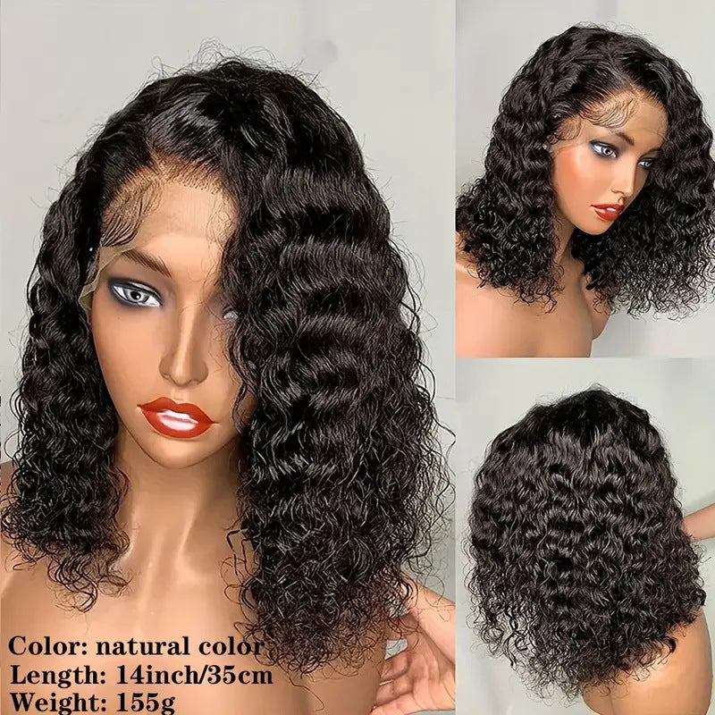 Deep Water Wave Bob Wig — 100% Human Hair | Lace Front | Natural Black