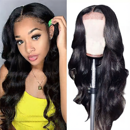 Body Wave Human Hair Wig — Natural Black | 4x4, 13x4 & 13x6 Lace | 12"–32"