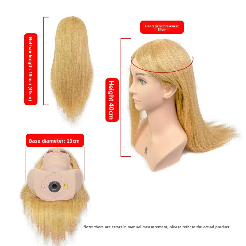 Human Hair Mannequin Head with Shoulders — Real Hair | 32 Colours