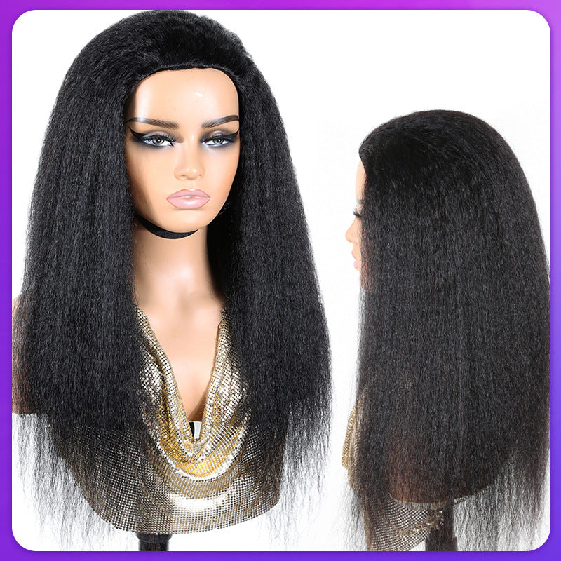 Human Hair Half Wig — Straight Fringe | 180%–250% Density | 10"–34"