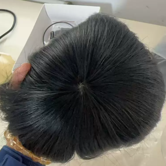 Men's Human Hair Toupee — Natural Hairline | Black & 613 Blonde | 4 Sizes