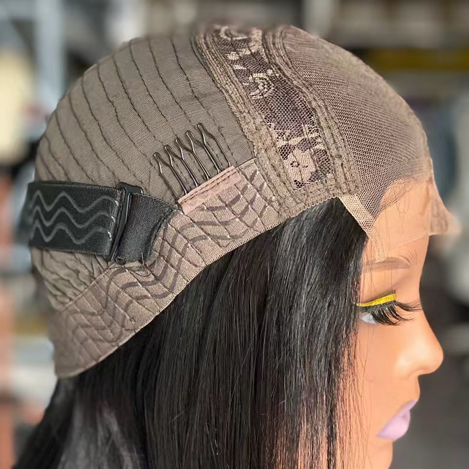 Bone Straight Human Hair Wig — 4x4 Swiss Lace | 180% Density | Natural Black | 12" & 14"