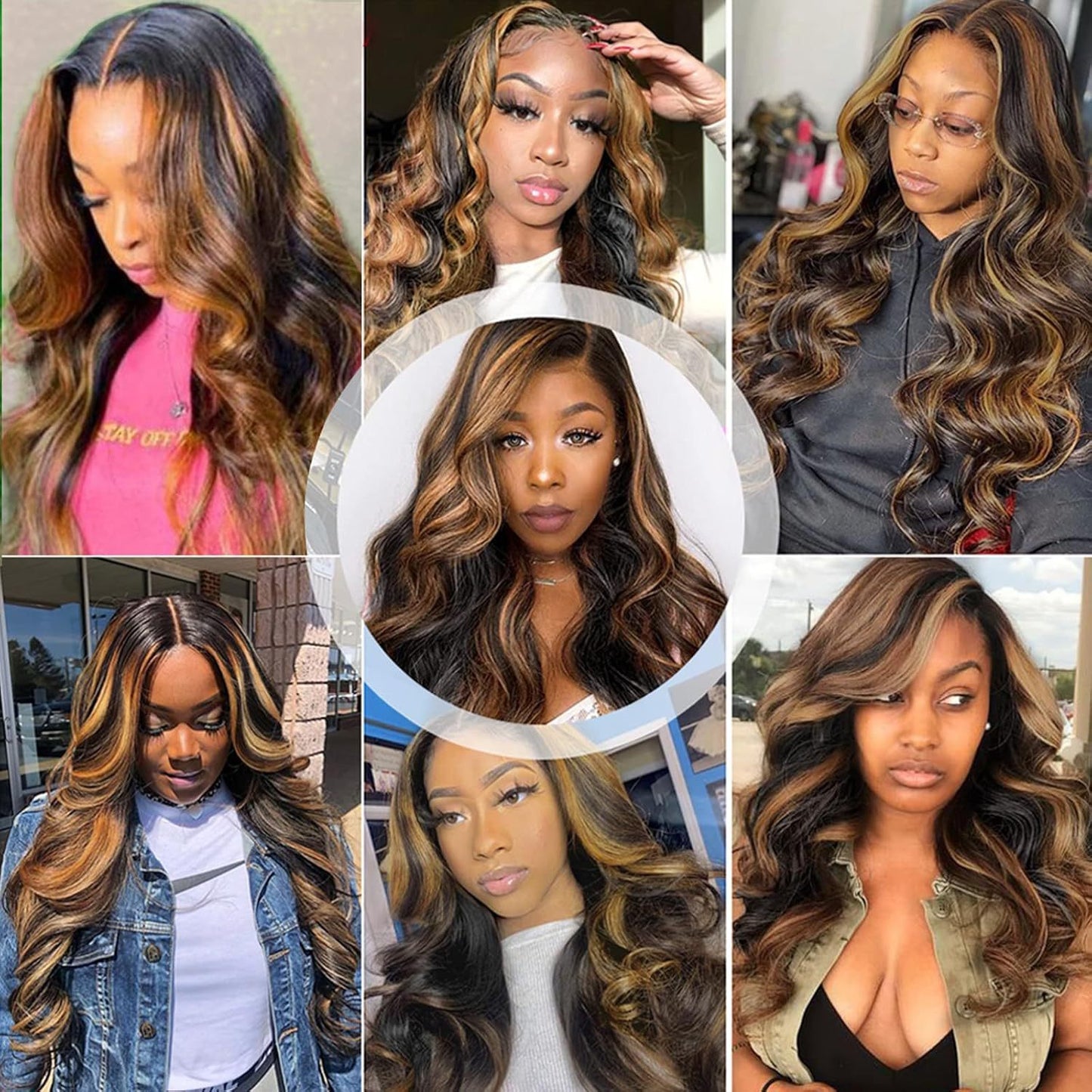 Body Wave Lace Front Human Hair Wig — 1B/30 Highlight | 4x4 | 180% Density | 14"–30"