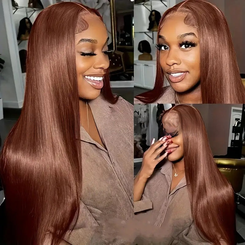 Straight Human Hair Lace Front Wig — #4 Brown | 13x4 | 20"–38"