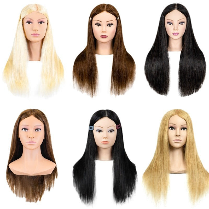 Human Hair Mannequin Head with Shoulders — Real Hair | 32 Colours