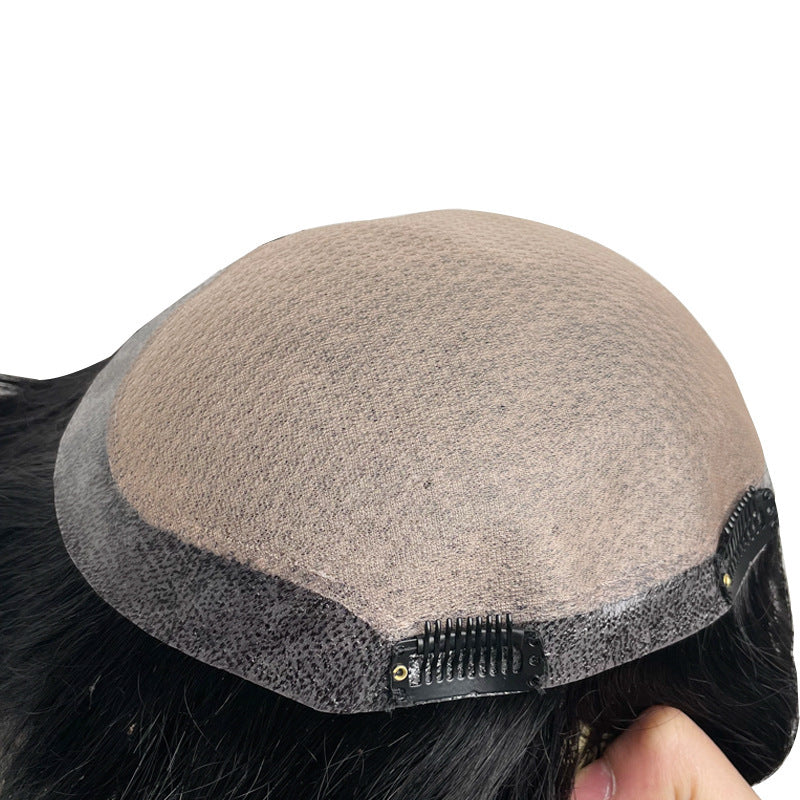 Men's Human Hair Toupee — Natural Hairline | Black & 613 Blonde | 4 Sizes
