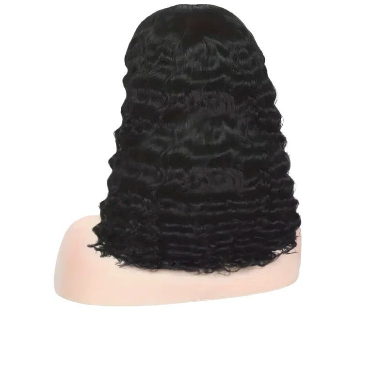 Deep Water Wave Bob Wig — 100% Human Hair | Lace Front | Natural Black