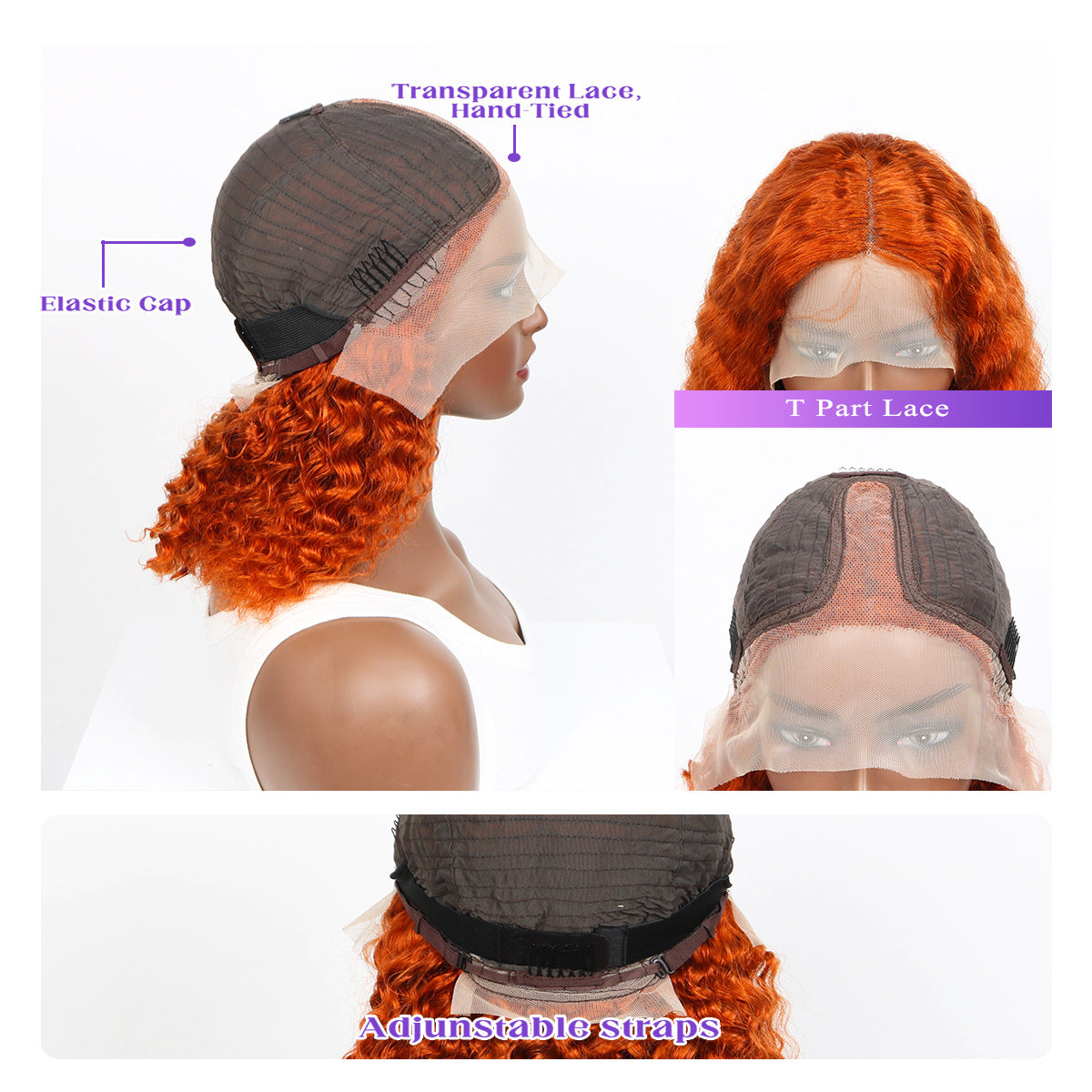 Loose Wave Bob Wig — T-Part Lace | #350 Copper | 8"–16"