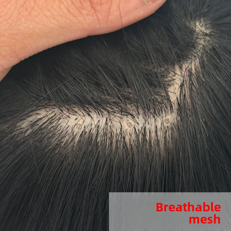 Men's Human Hair Toupee — Natural Hairline | Black & 613 Blonde | 4 Sizes