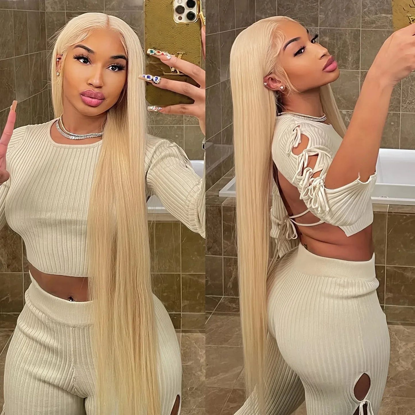613 Blonde Lace Front Human Hair Wig — Straight | 150%–210% Density | 12"–30"
