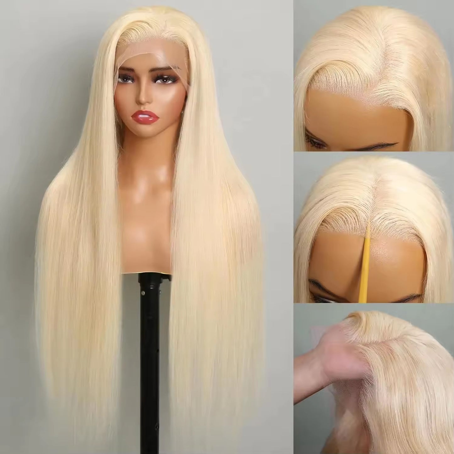 613 Blonde Lace Front Human Hair Wig — Straight | 150%–210% Density | 12"–30"