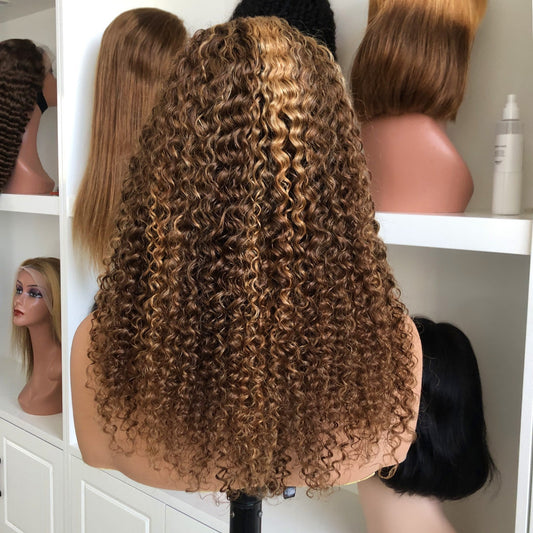 Jerry Curl Lace Front Human Hair Wig — 4/27 Highlight | 13x4 | 180% Density | 8"–30"