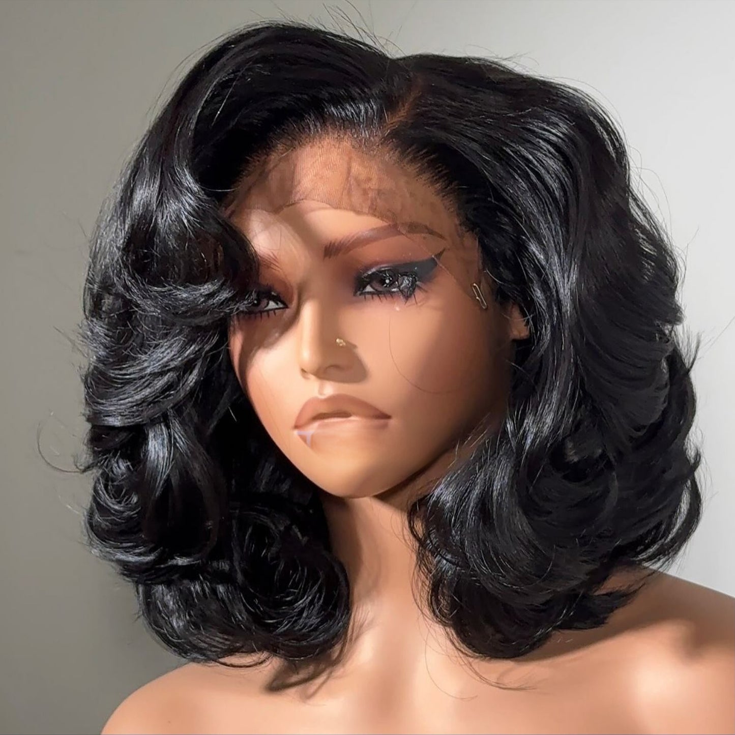 Curly Human Hair Lace Front Wig — Natural Colour | Handwoven